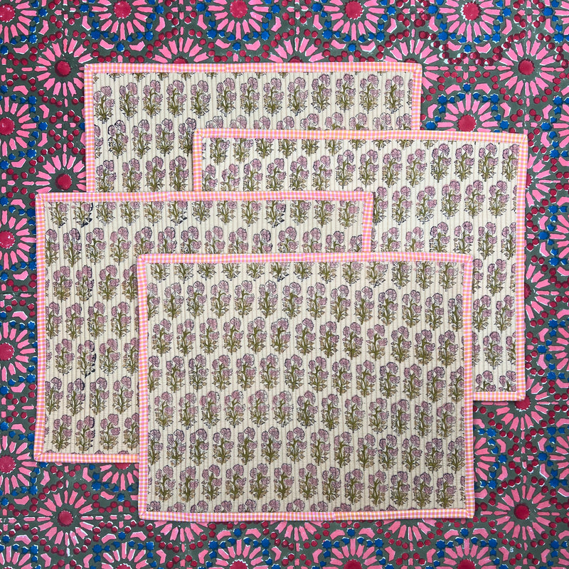 Gift Set: 4 x Pink Breakfast Placemats