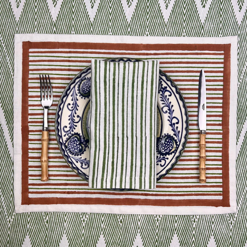 ’THE SWEDISH STRIPE’ Placemats (white base) - 100% Linen