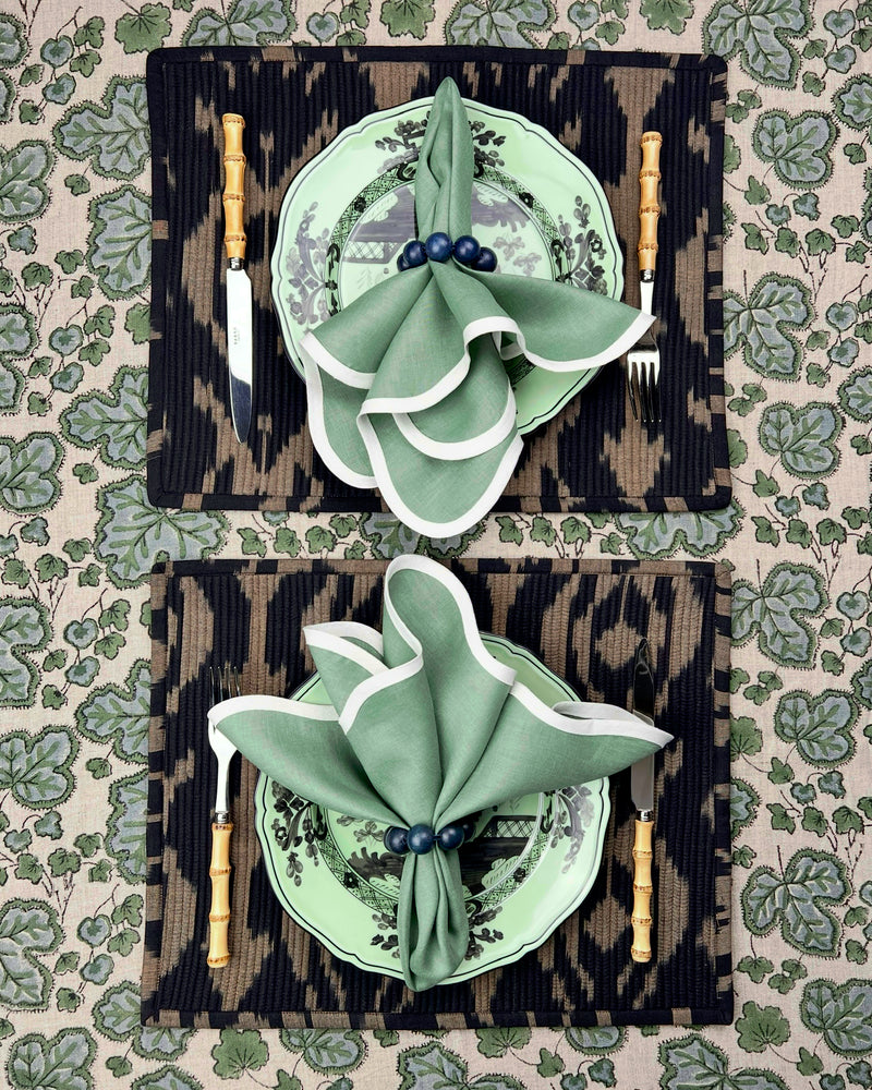 ’THE FIGUE LEAF’ TABLECLOTH (Green & Blue)