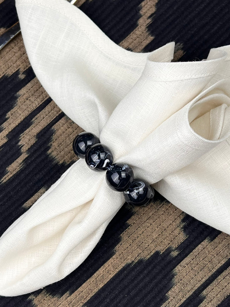 Curated Table Set: Black, Taupe & Ivory (round)