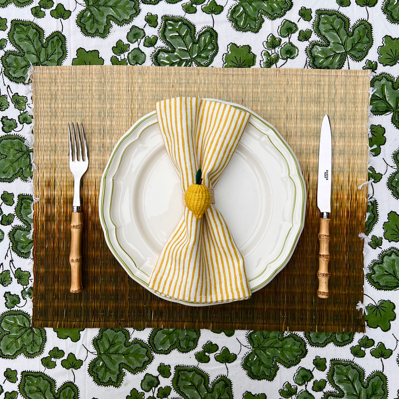 ’The Thin Swedish Stripe’ Napkins - White Base - 100% Linen