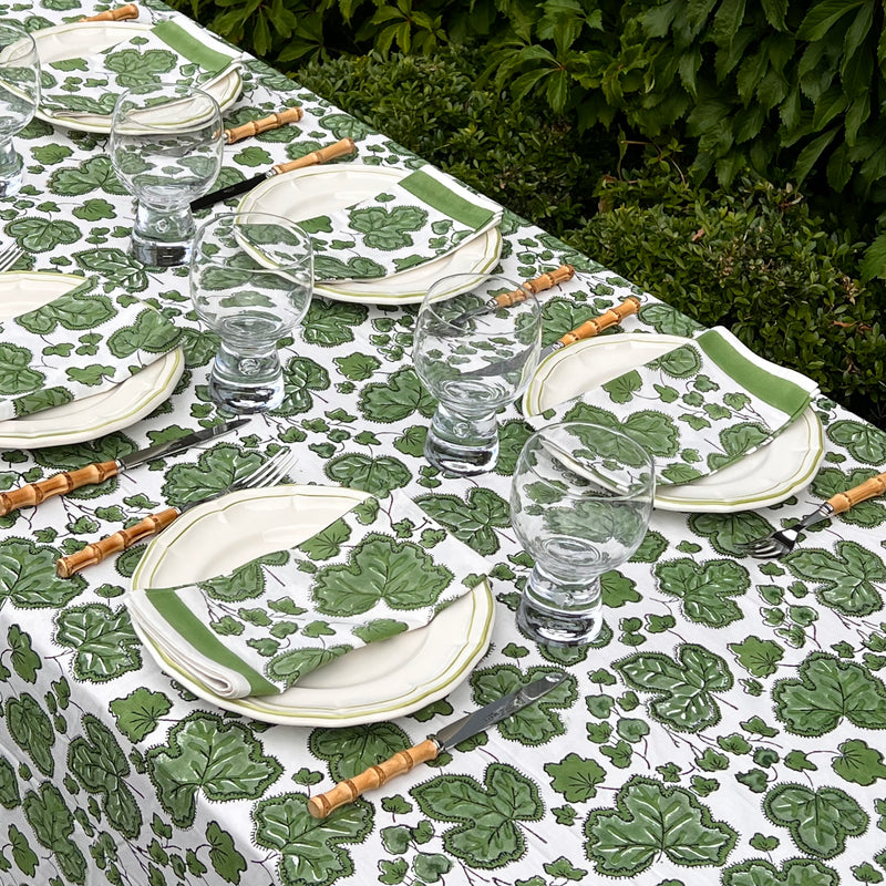 ’The Figue Leaf’ Tablecloth - Swedish Green - Cotton