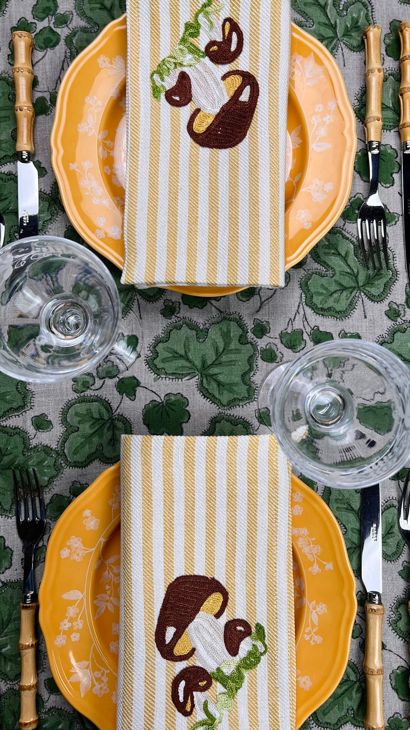 The Mushroom Napkin - Maize Yellow Stripe