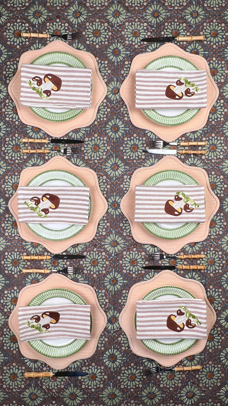 The Mushroom Napkin - Chestnut Stripe