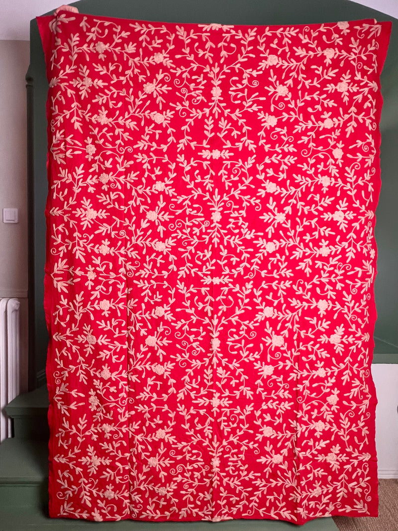 Suzani Cloth Red & Light Dusty Rose