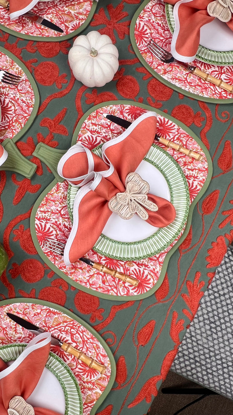 ‘The Pumpkin’ Placemat - Rusts & Greens