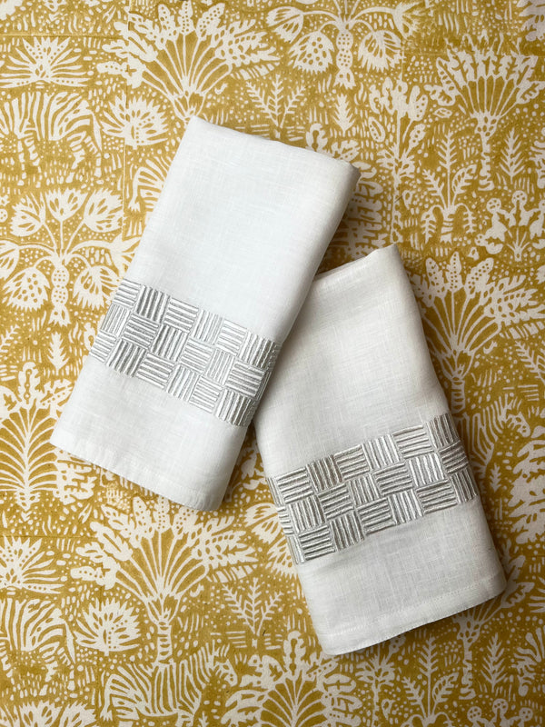 THE PANAMA WEAVE NAPKIN (silk hand embroidery)