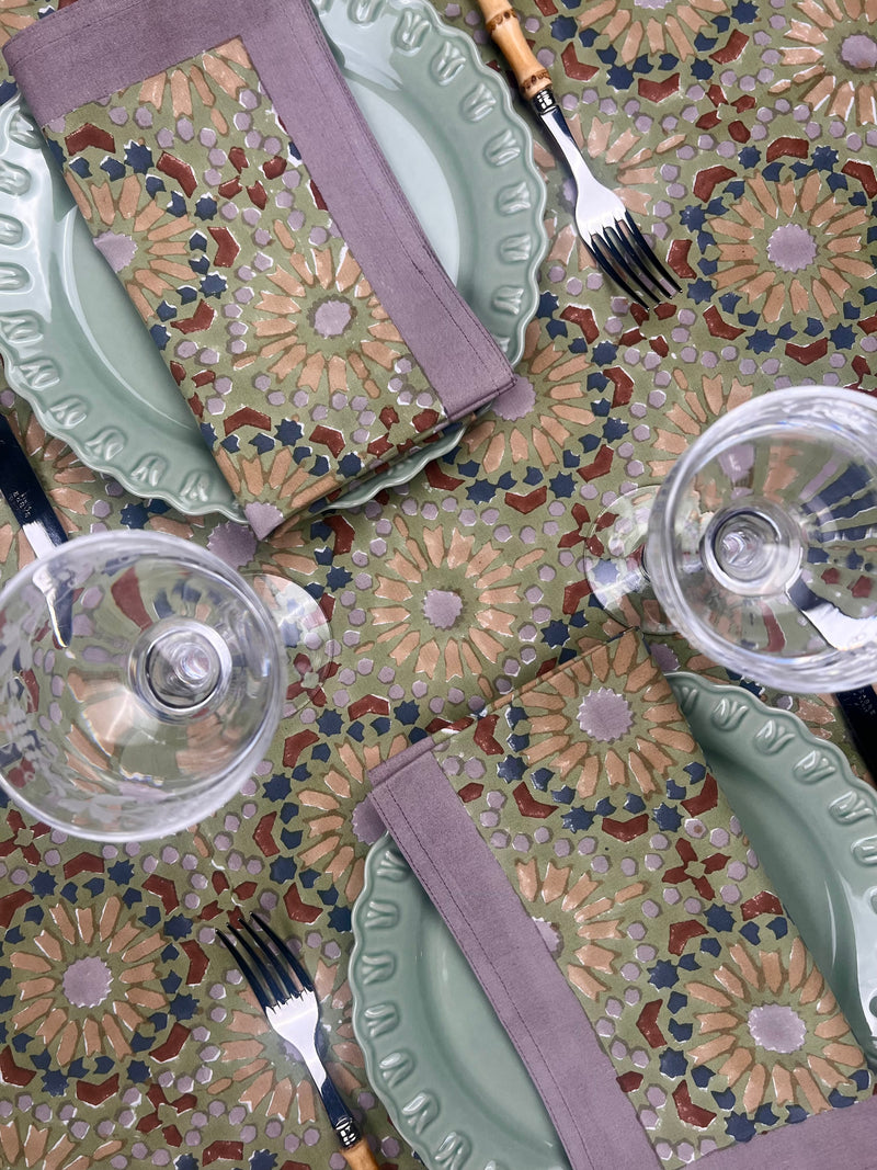 ‘The Kaleidoscope’ Napkin Set - Sage, Rust, Blue, Taupe