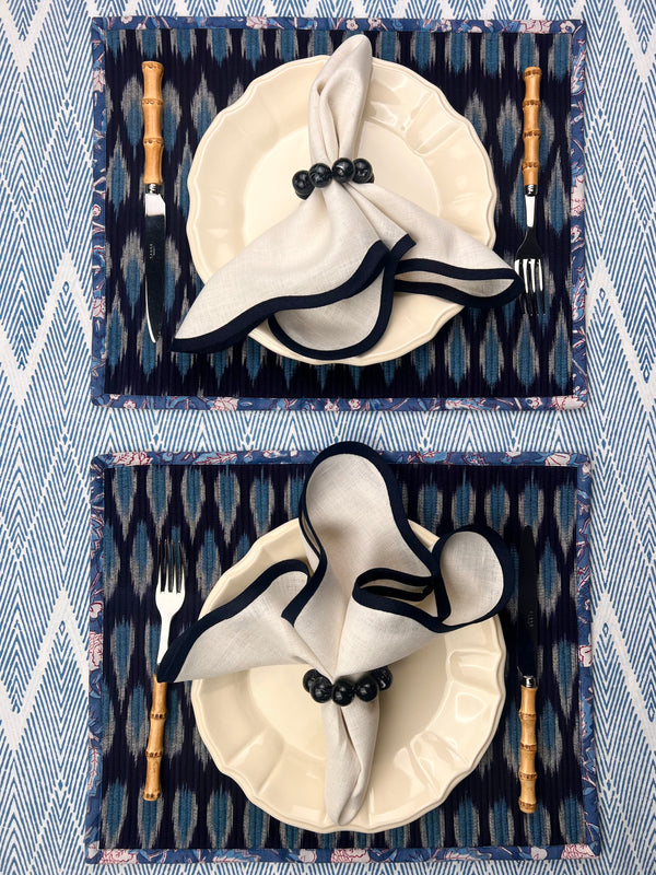 Curated Table Set: Blues, Ivory & Black