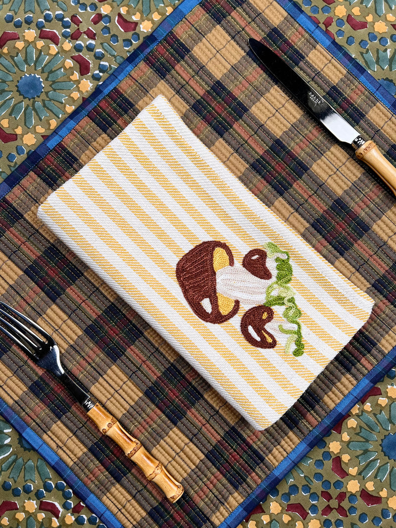 The Mushroom Napkin - Maize Yellow Stripe