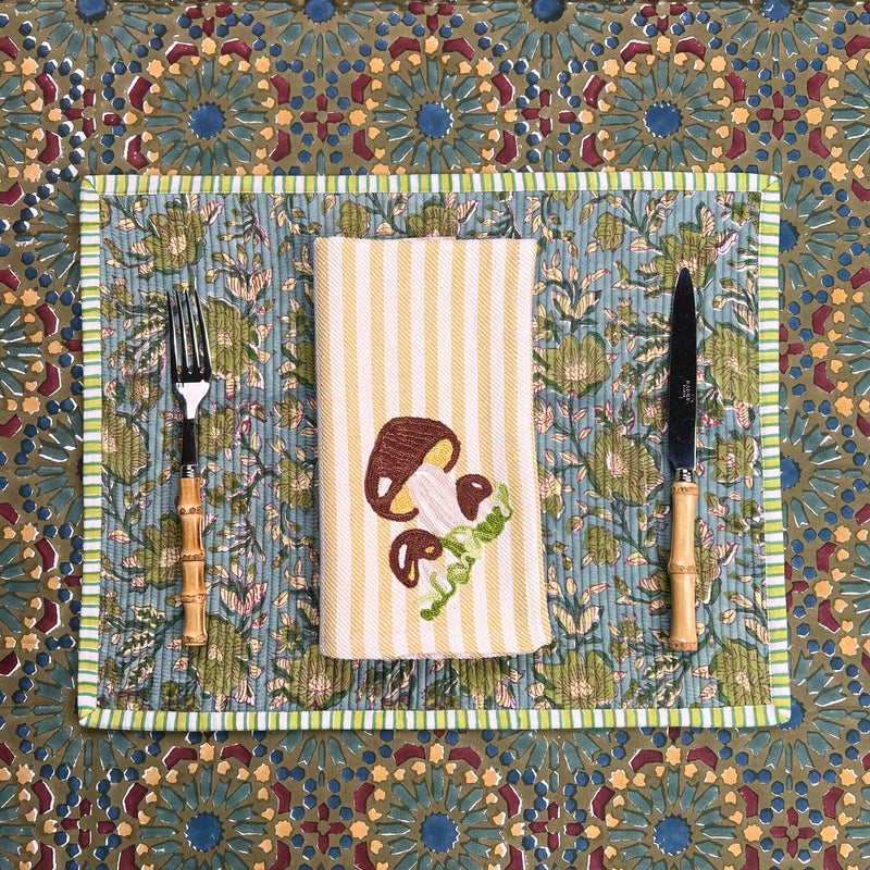 The Mushroom Napkin - Maize Yellow Stripe