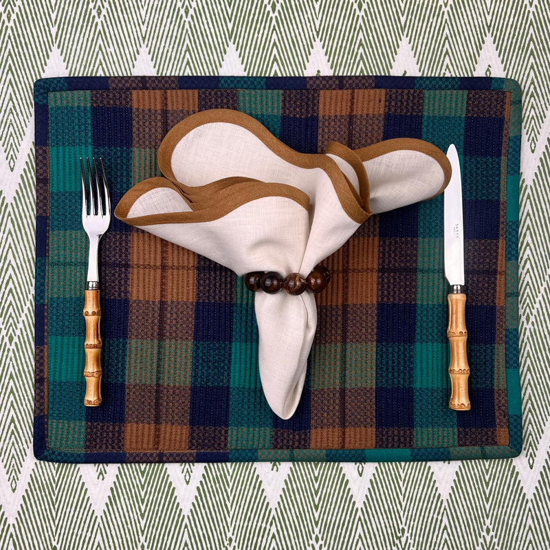 Curated Table Set: Green, Camel Navy