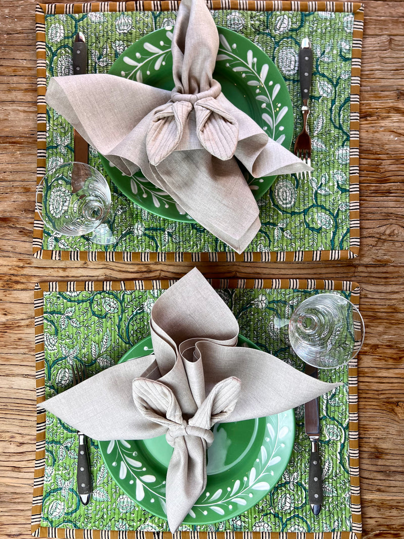 Easter Bunny Ears Napkinring & Napkin Set (100% Irish Linen)