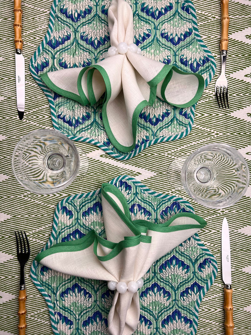 ‘The Breakfast’ Placemat - Scallop - Block Print