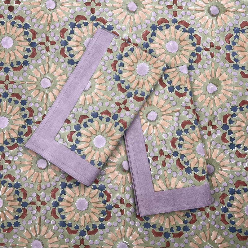 ‘The Kaleidoscope’ Napkin Set - Sage, Rust, Blue, Taupe