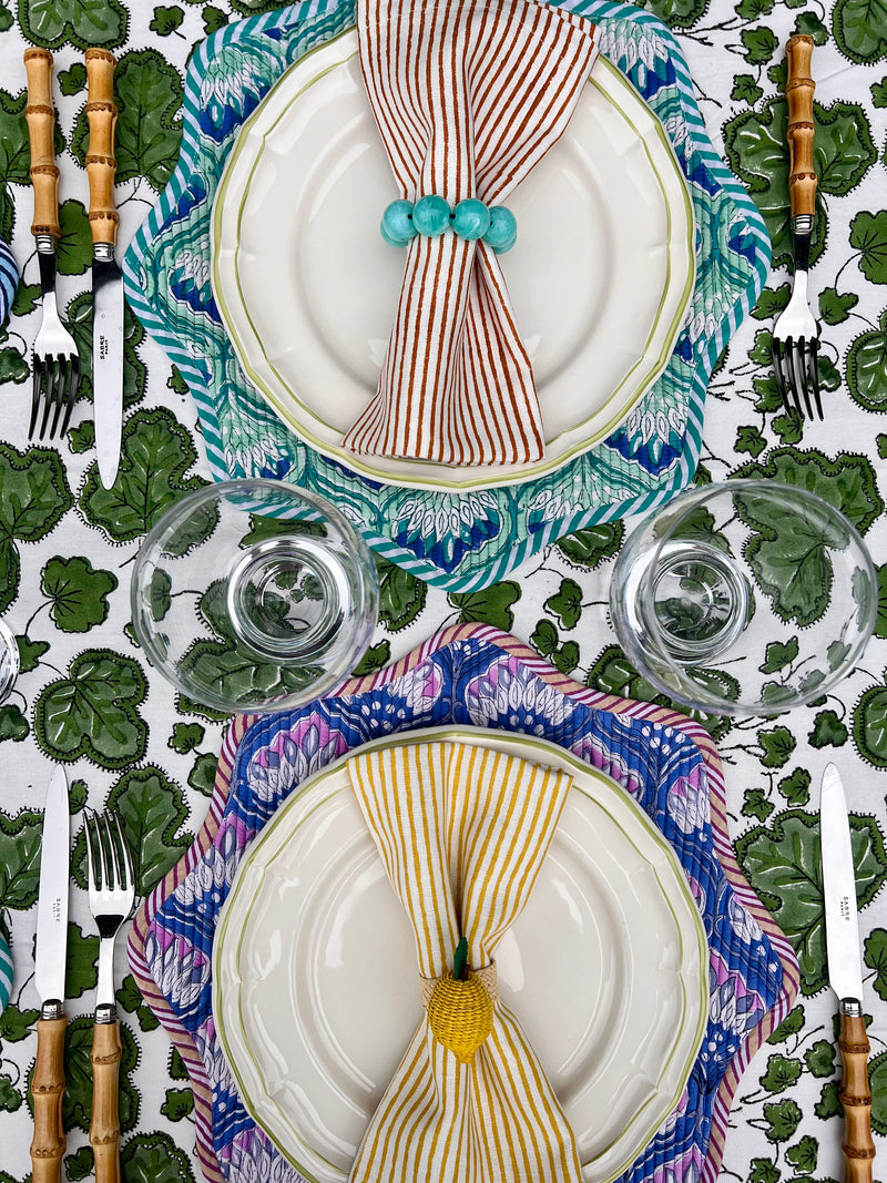 ’The Figue Leaf’ Tablecloth - Swedish Green - Cotton