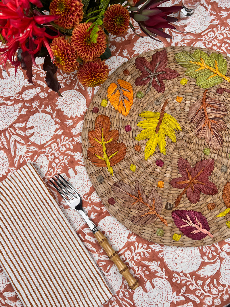 ‘The Raffia Placemat’ - Autumn Leaves Scattered