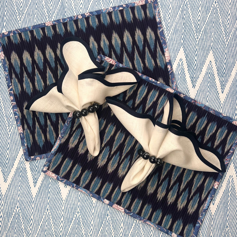 Curated Table Set: Blues, Ivory & Black