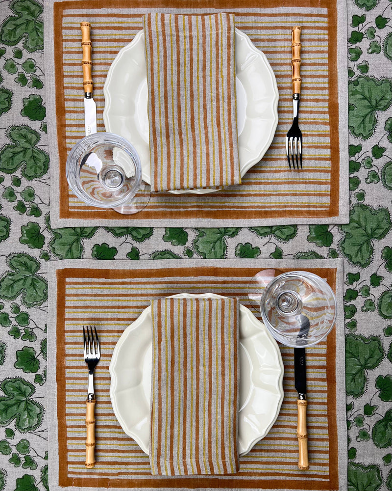 ’The Swedish Stripe’ Placemats (natural base) - 100% Linen