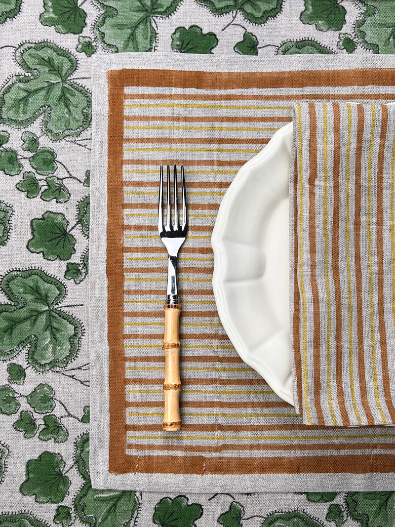 ’The Swedish Stripe’ Napkins - Natural Base - 100% Linen