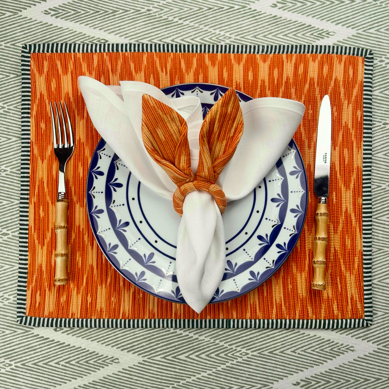 Ikat Easter Bunny Ears Napkinrings - Orange