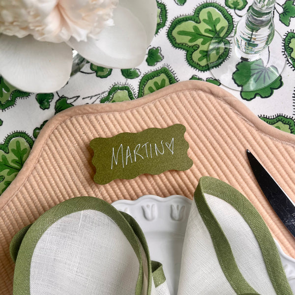 Luxury Place Cards - Scallop (Green)