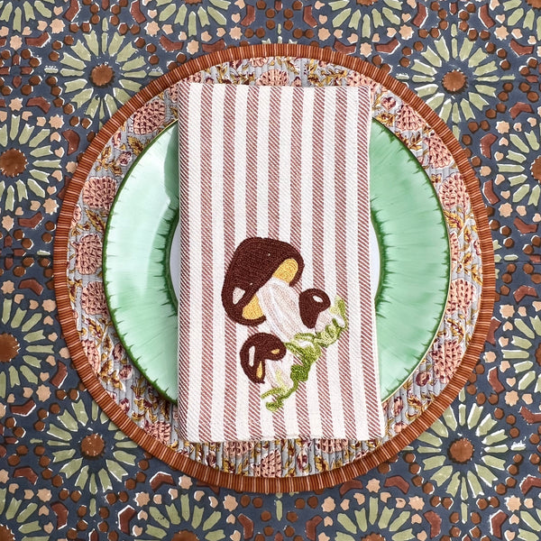 The Mushroom Napkin - Chestnut Stripe