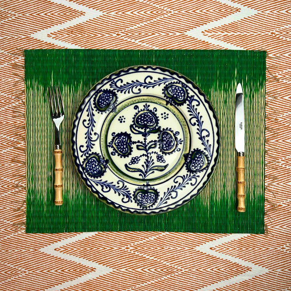 The Rush Placemat - NEW Green Ikat