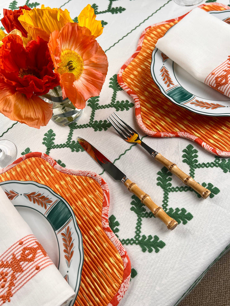 THE BREAKFAST IKAT SCALLOP PLACEMAT