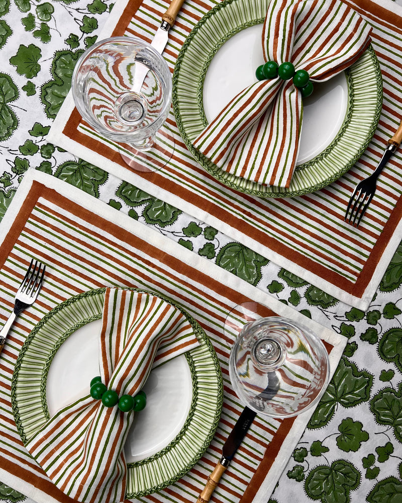 ’The Swedish Stripe’ Napkins (white base) - 100% Linen