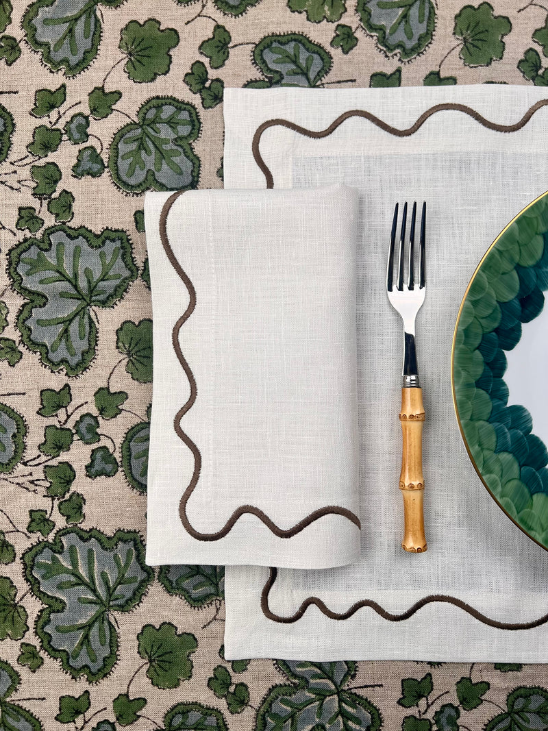 ’THE FIGUE LEAF’ TABLECLOTH (Green & Blue)