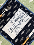 ’The Seafood Napkin’ - Embroidered in Navy Blue