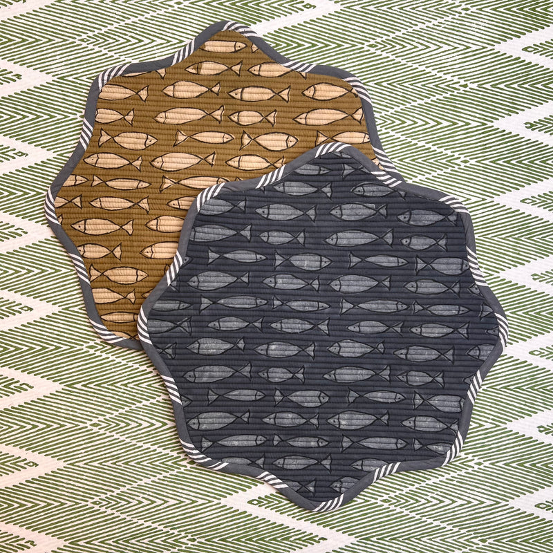 ‘The Breakfast’ Placemat - Scallop - Block Print