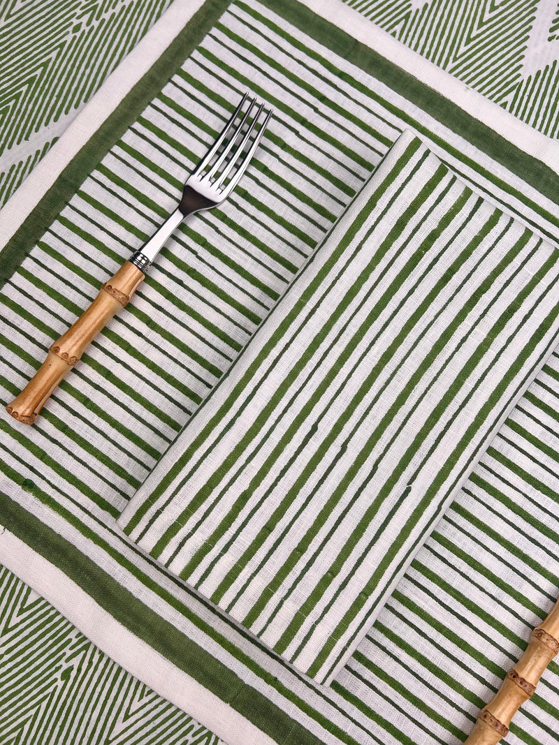 ’THE SWEDISH STRIPE’ Placemats (white base) - 100% Linen