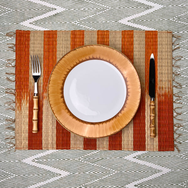 The Rush Placemat - BIG Rust Ikat