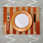 The Rush Placemat - BIG Rust Ikat