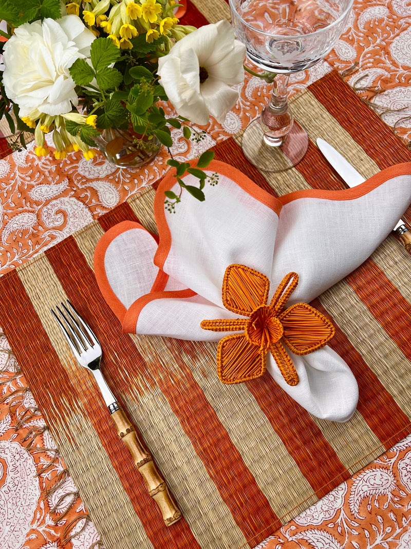 The Rush Placemat - BIG Rust Ikat