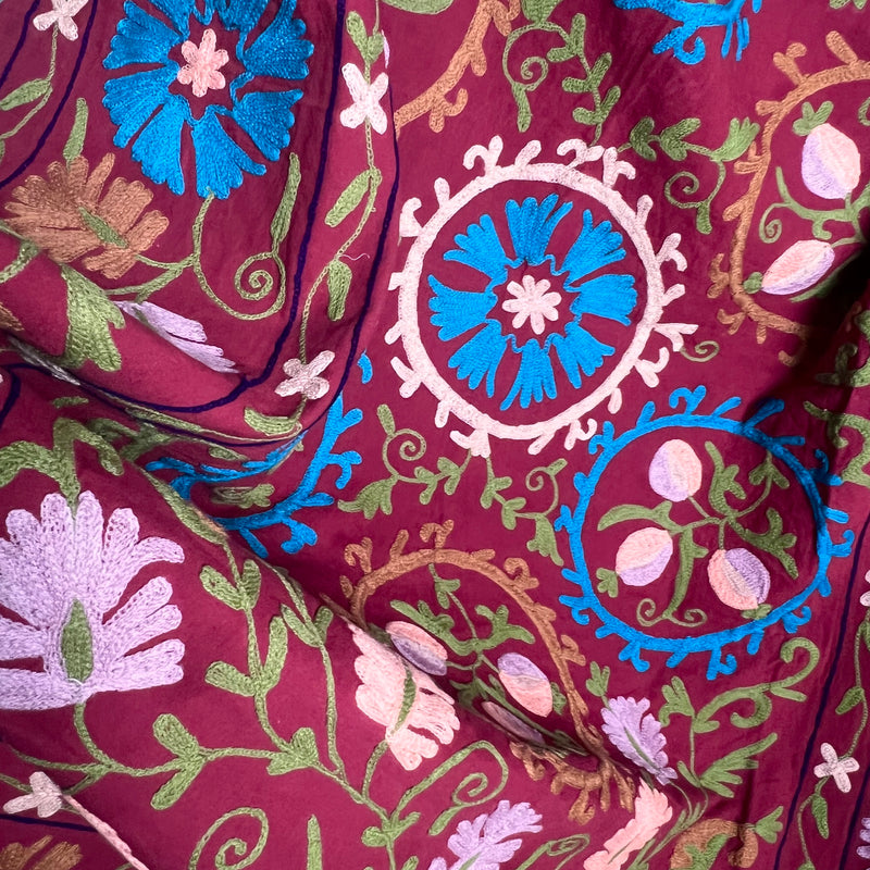 Suzani Cloth Burgundy & Multicoloured