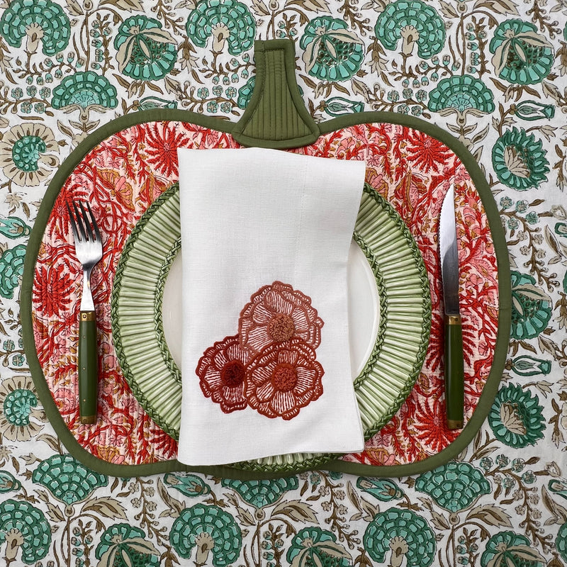 Gift Set: Set of 4 reversible Pumpkin Placemats