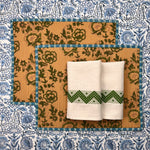 Gift Set: 2 Breakfast Placemats & 2 Zigzag Napkins in Green