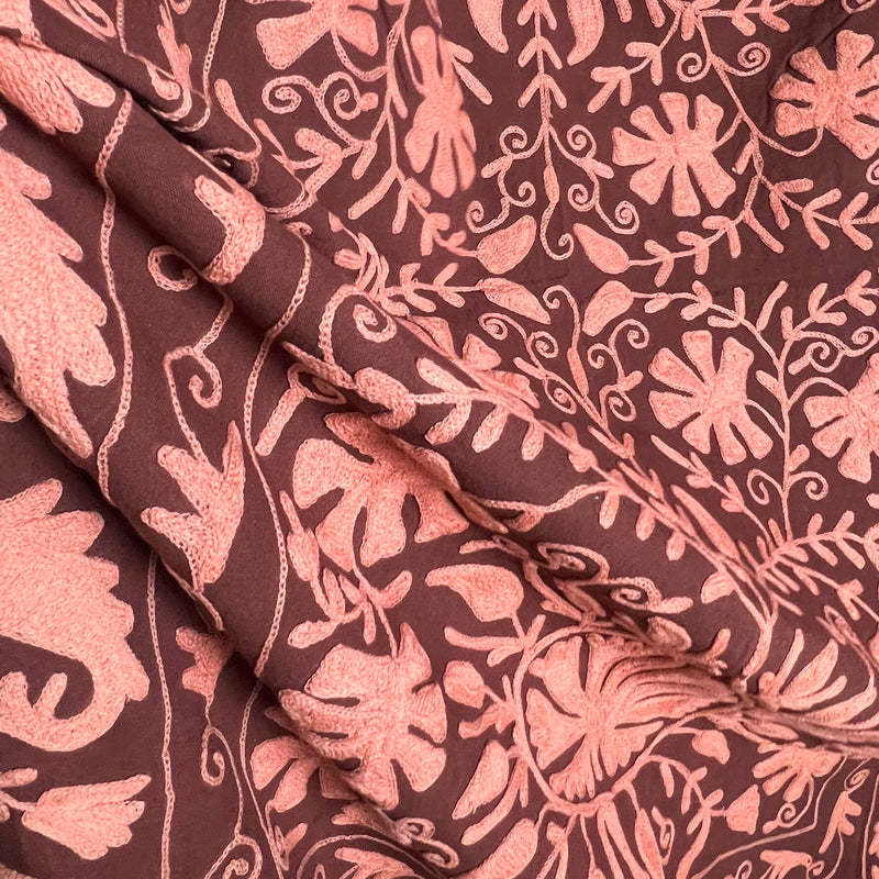 Suzani Cloth Aubergine & Dusty Rose
