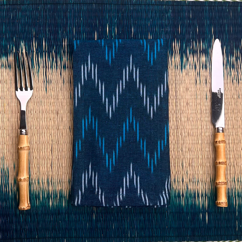 Reversible Napkin (Set of Four) Teal/Apricot