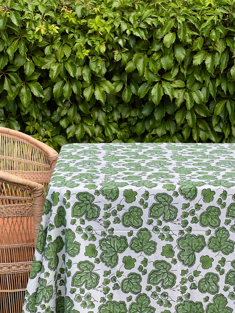 ’The Figue Leaf’ Tablecloth - Swedish Green - Cotton