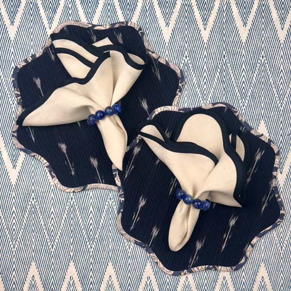 Curated Table Set: Navy Blue Scalloped