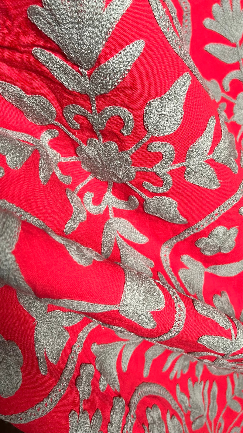 Suzani Cloth Red & Duck Egg Blue