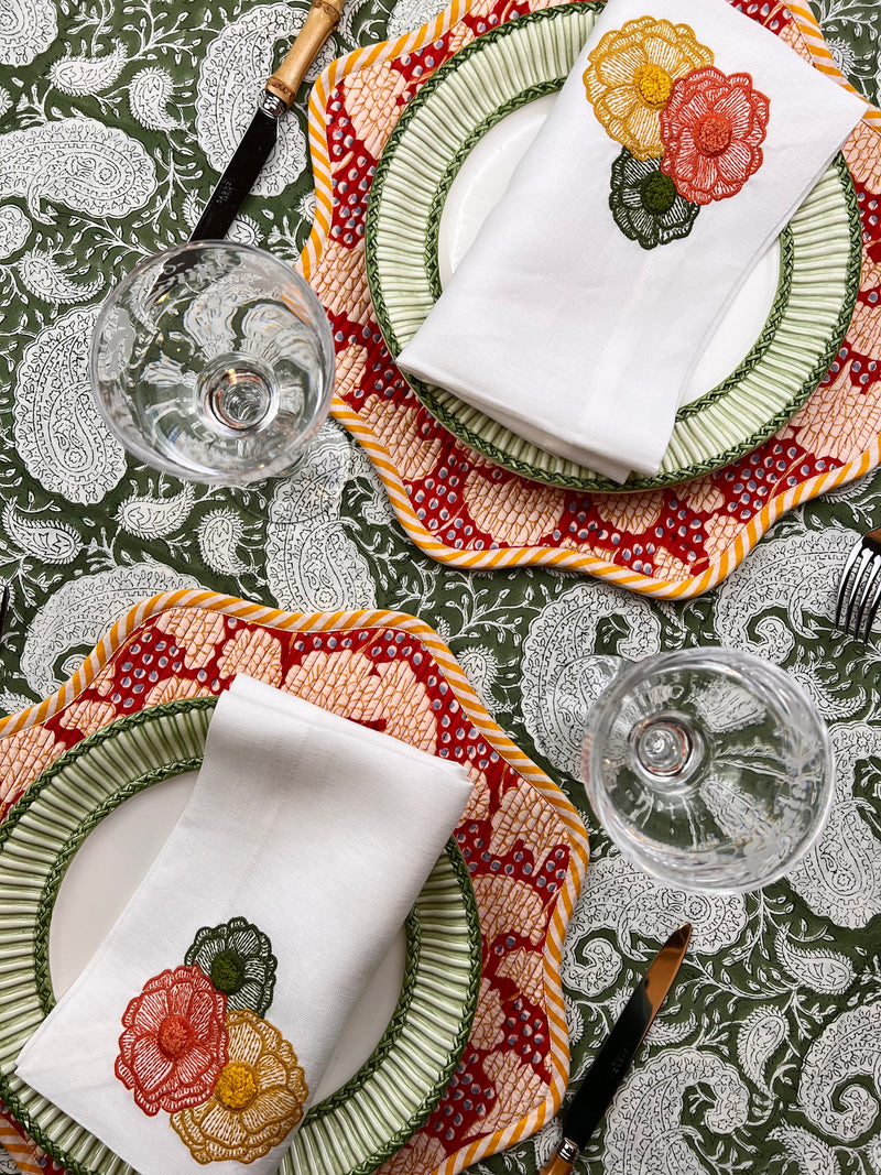 The Paisley Bandana Tablecloth (Sage)