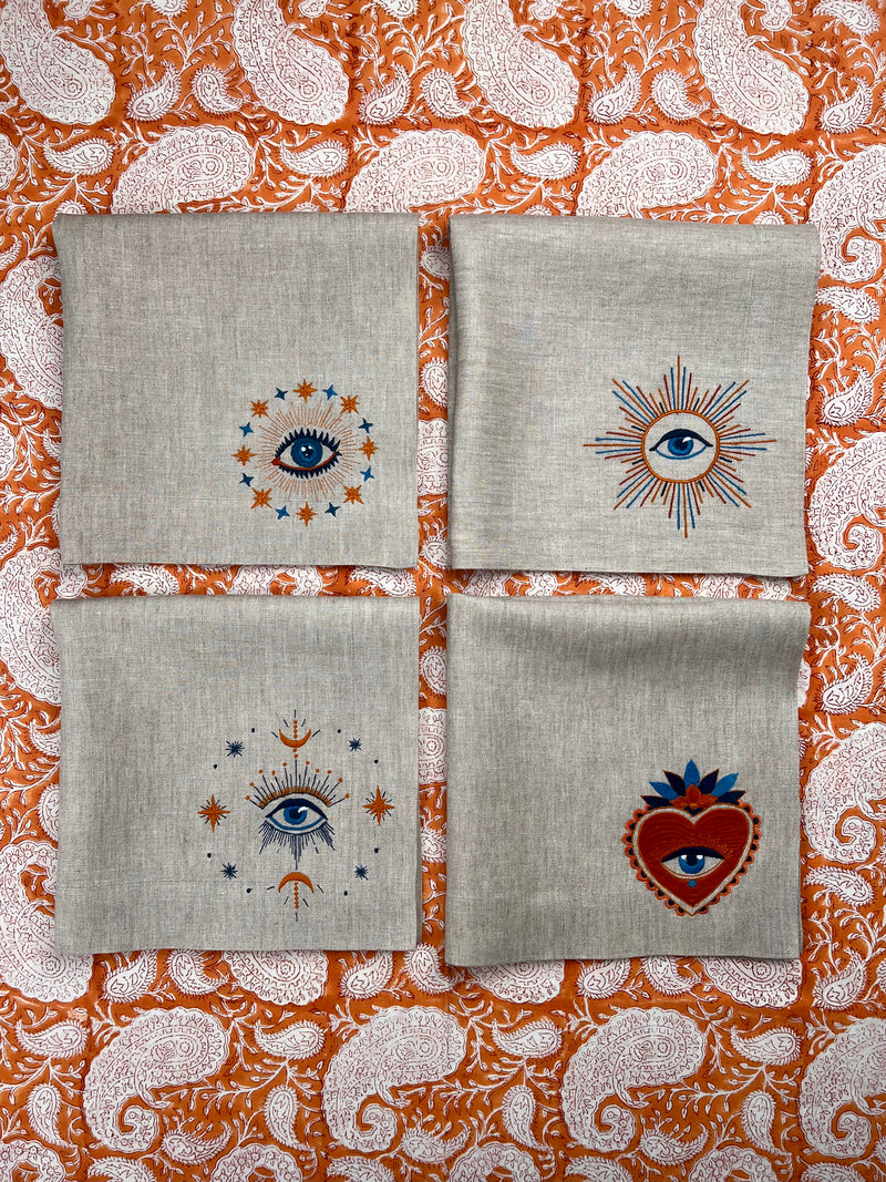 Gift Set: Four Talisman Napkins (handmade)