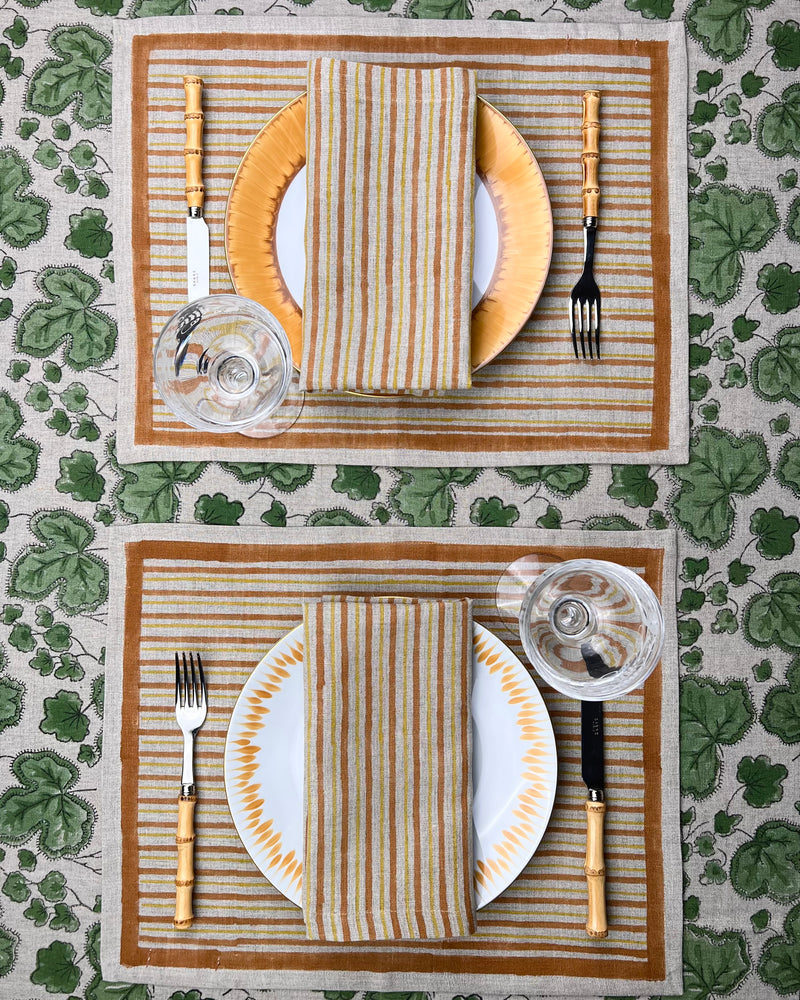 ’The Swedish Stripe’ Placemats (natural base) - 100% Linen