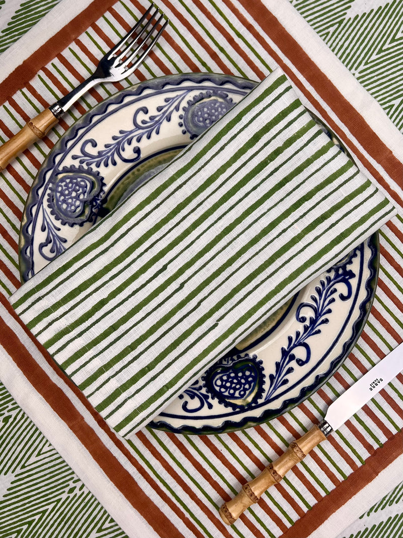 ’THE SWEDISH STRIPE’ Placemats (white base) - 100% Linen