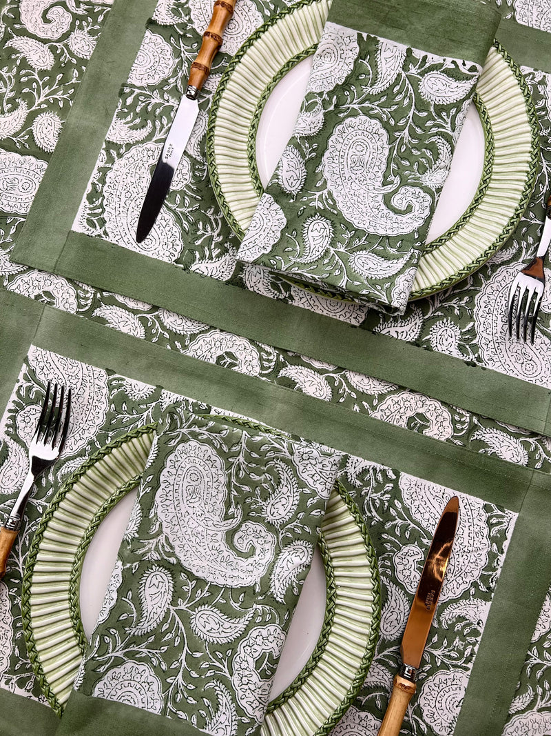 The Paisley Bandana Tablecloth (Sage)